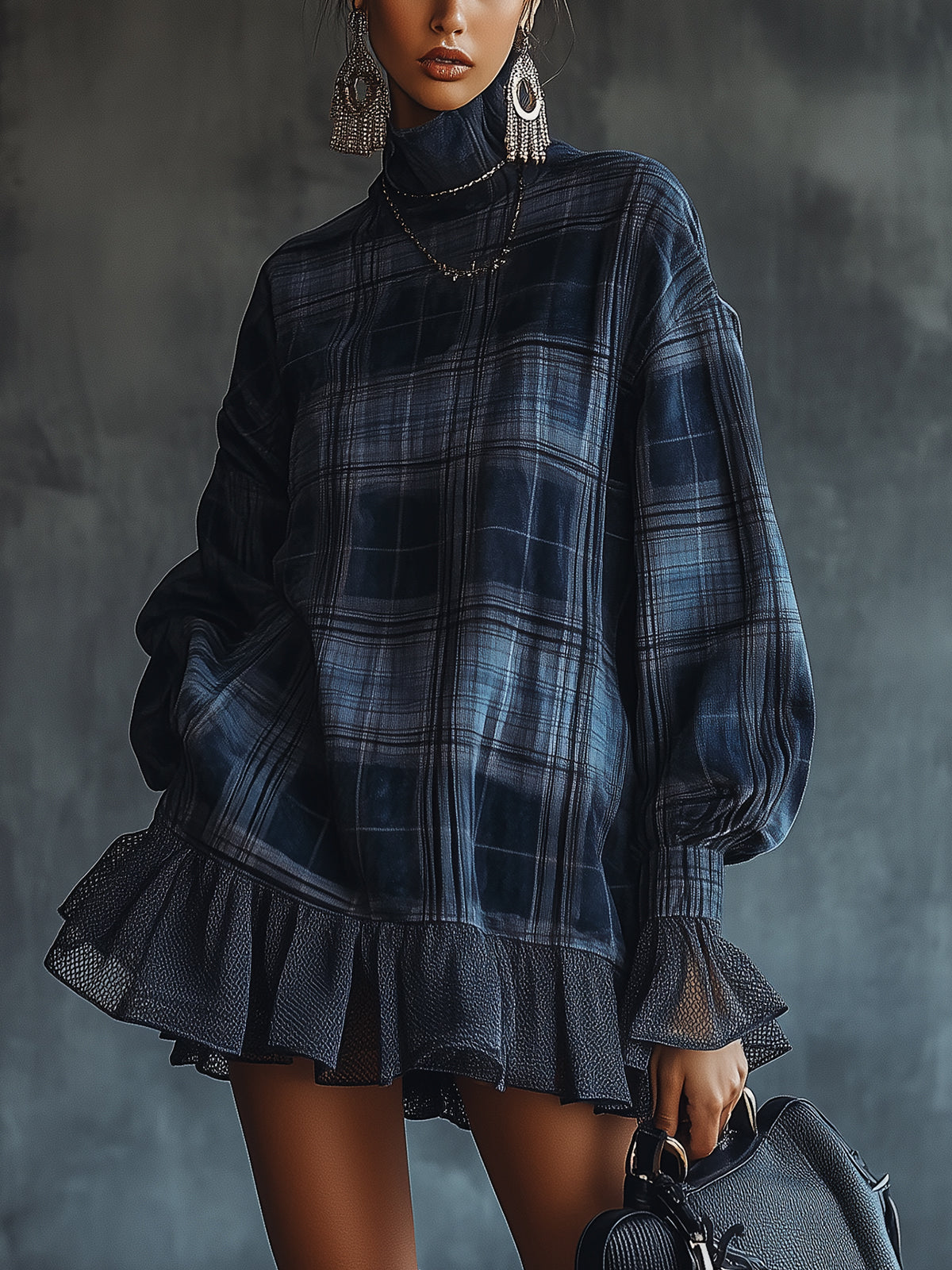 Elodie | Plaid Ruffle Mini Dress