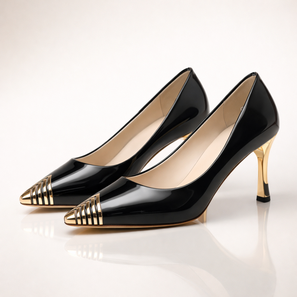 Aurelia | Gold Toe Stiletto Heels