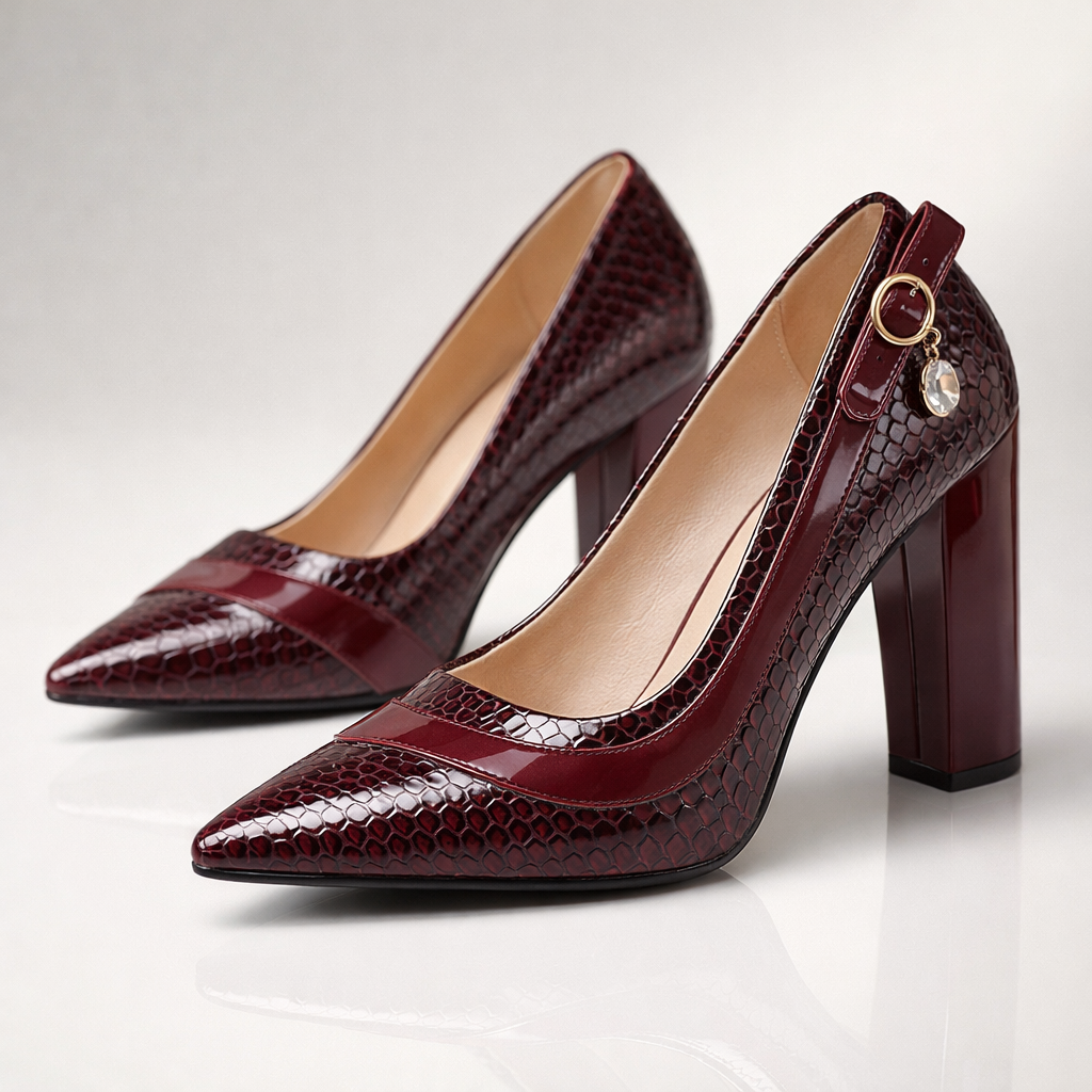 Kara | Croc Block Heels