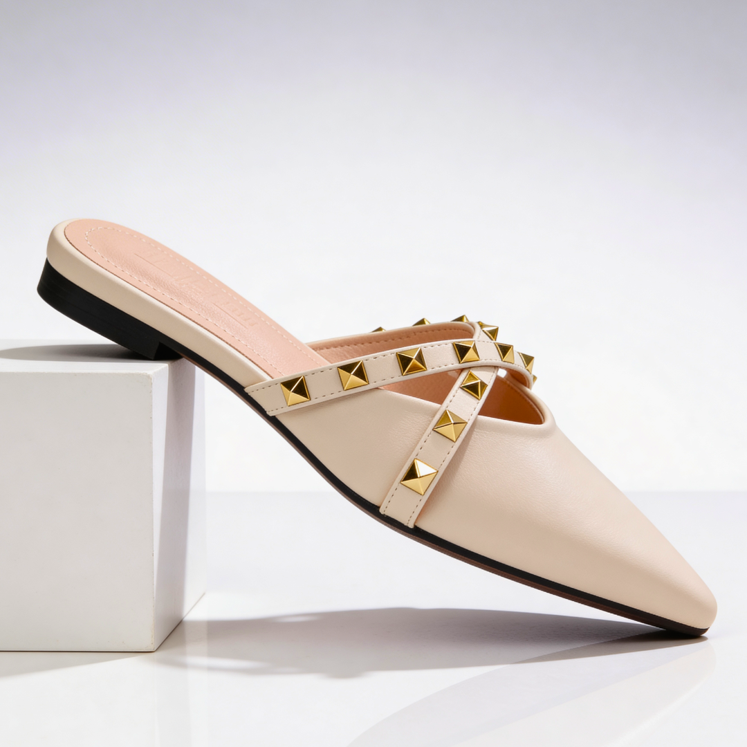 Rivara | Studded Pointed-Toe Mules