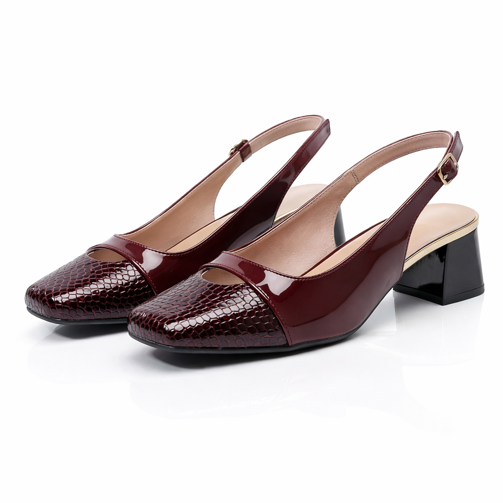 Claire | Patent Slingback Block Heels