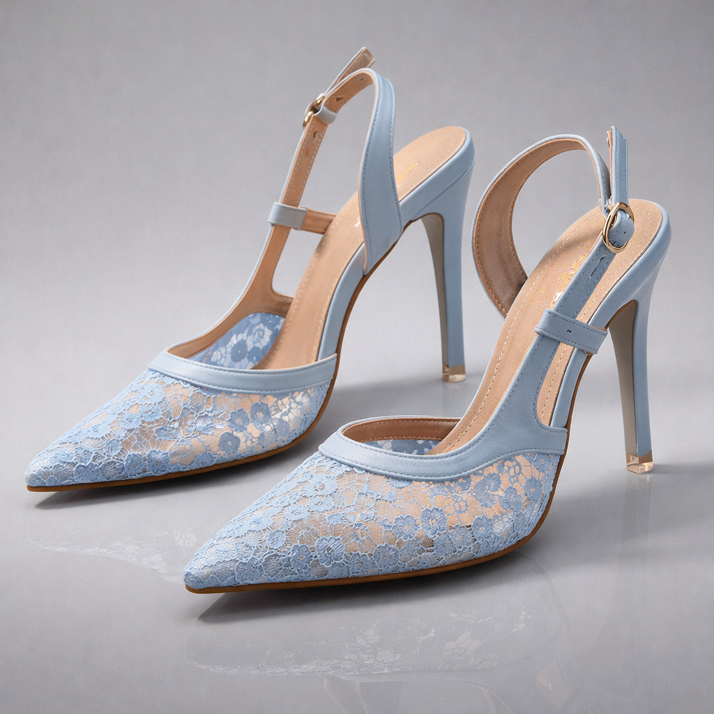 Seren | Lace Slingback Stiletto Heels