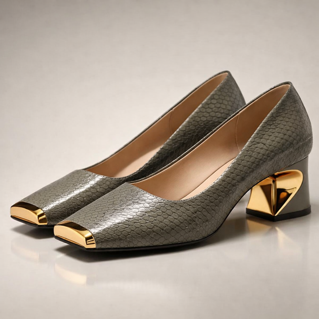 Aurea | Snake Block Heels