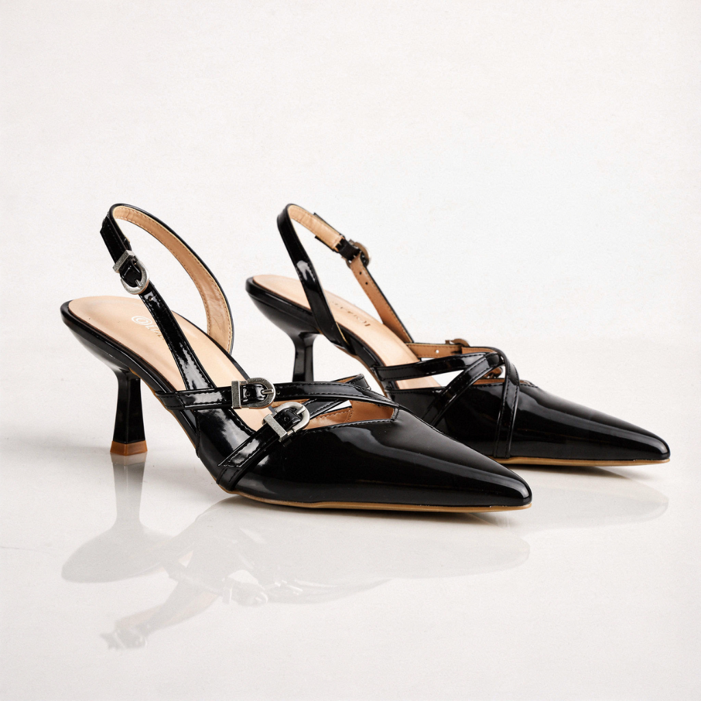 Linea | Double Buckle Slingback Heels