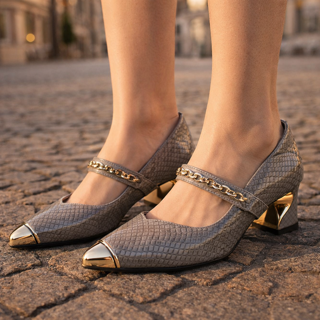 Aurea | Chain Block Heels