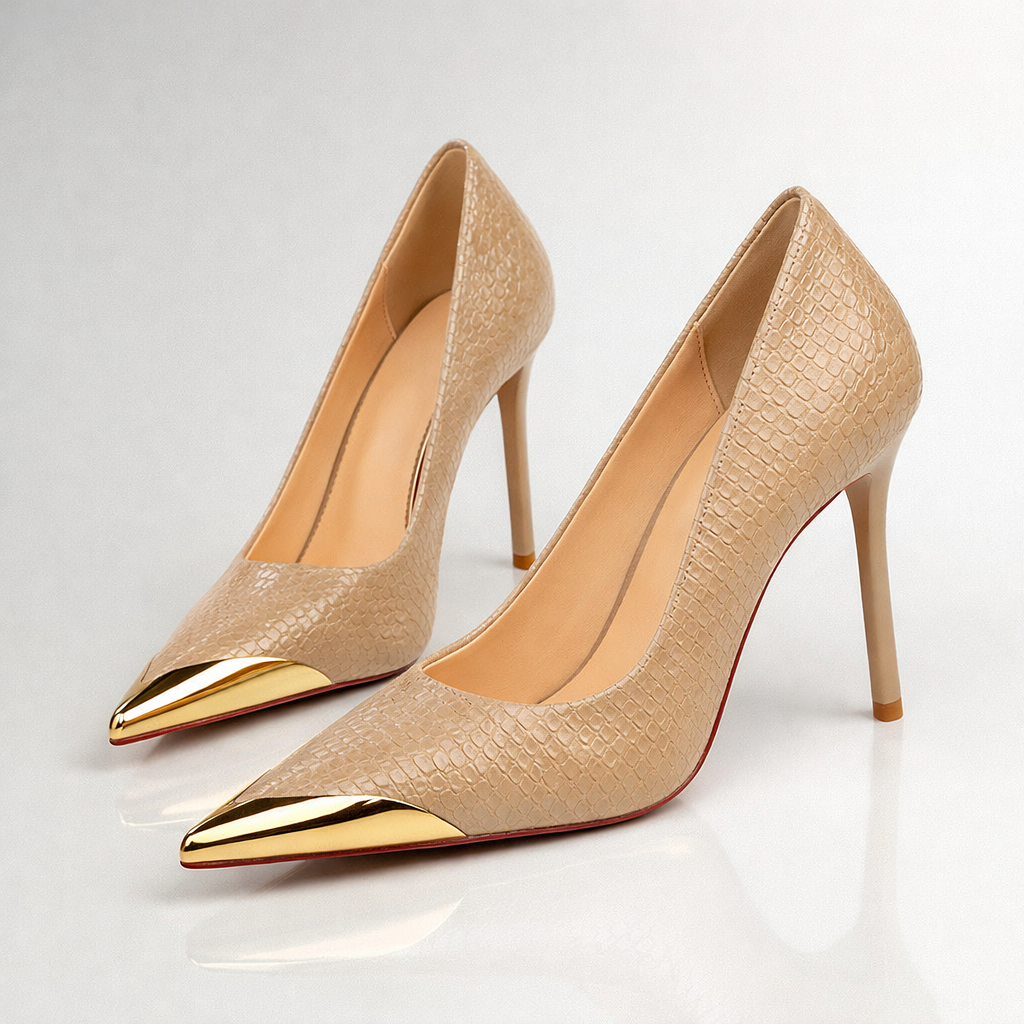 Valeria | Metallic Toe Stiletto Heels