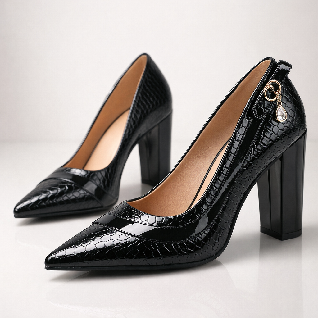 Kara | Croc Block Heels