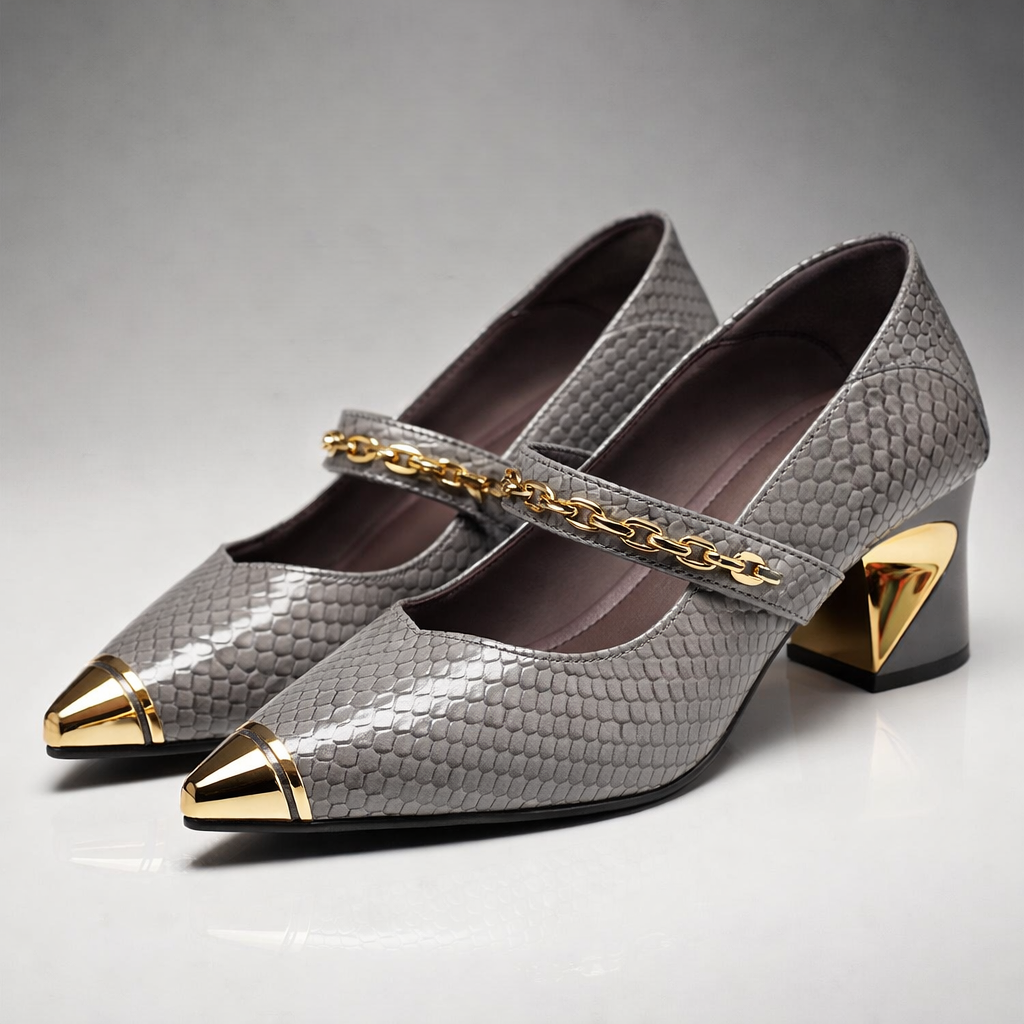 Aurea | Chain Block Heels
