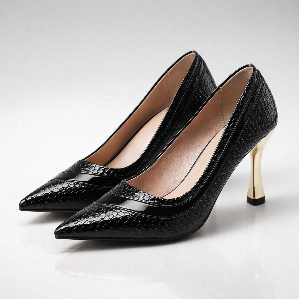 Sylvie | Croc-Embossed Stiletto Heels