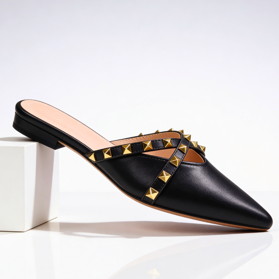 Rivara | Studded Pointed-Toe Mules