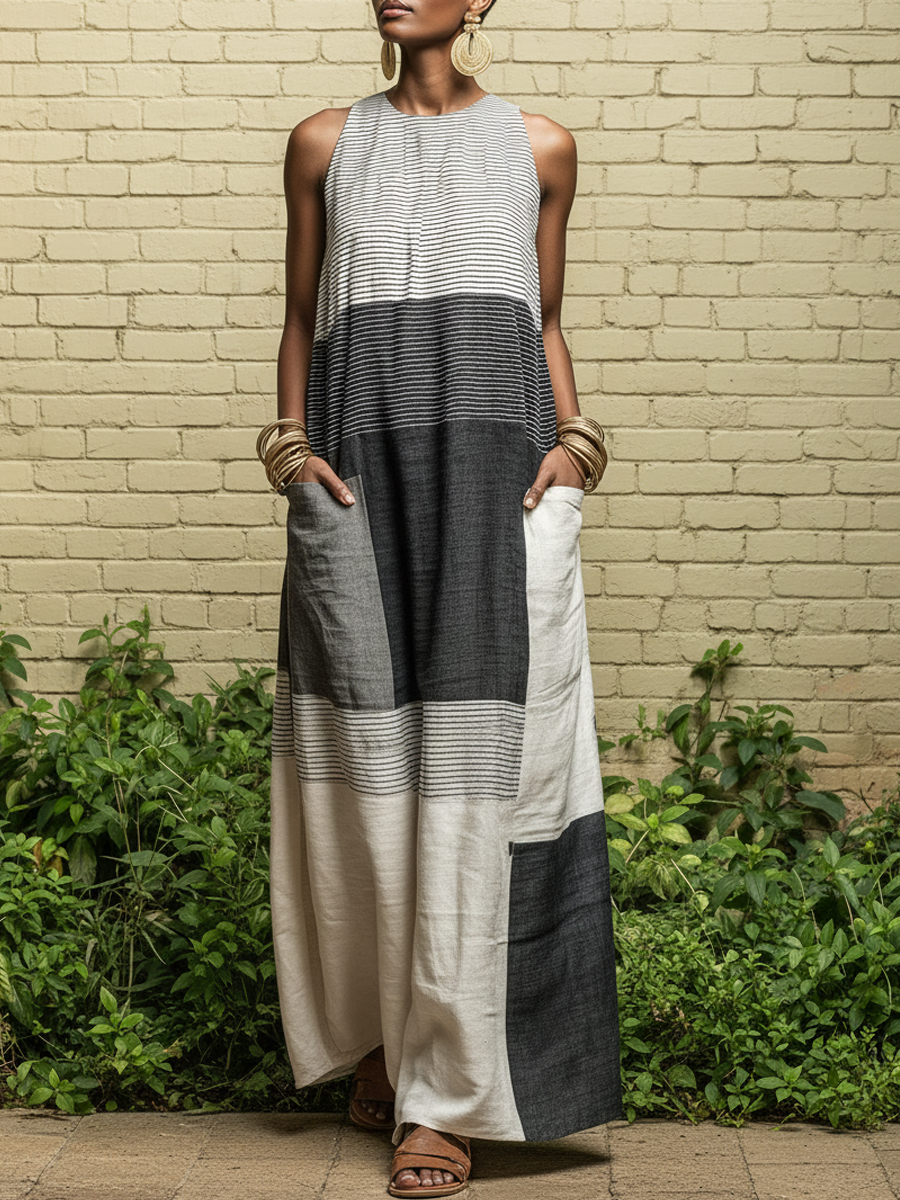 Nadia | Colour Block Maxi Dress