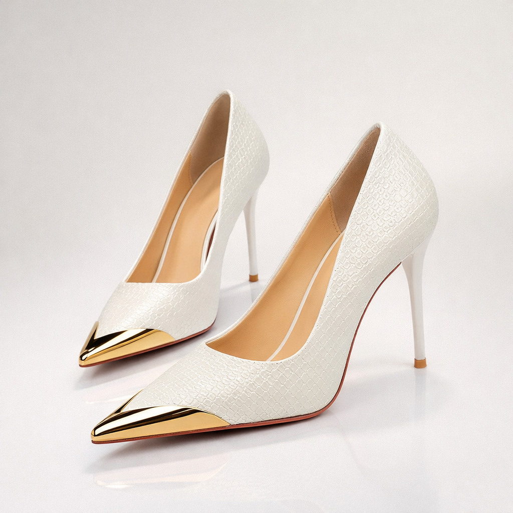 Valeria | Metallic Toe Stiletto Heels