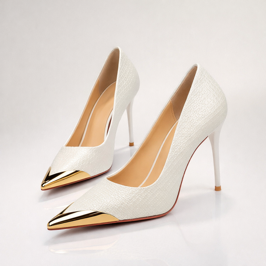 Valeria | Metallic Toe Stiletto Heels