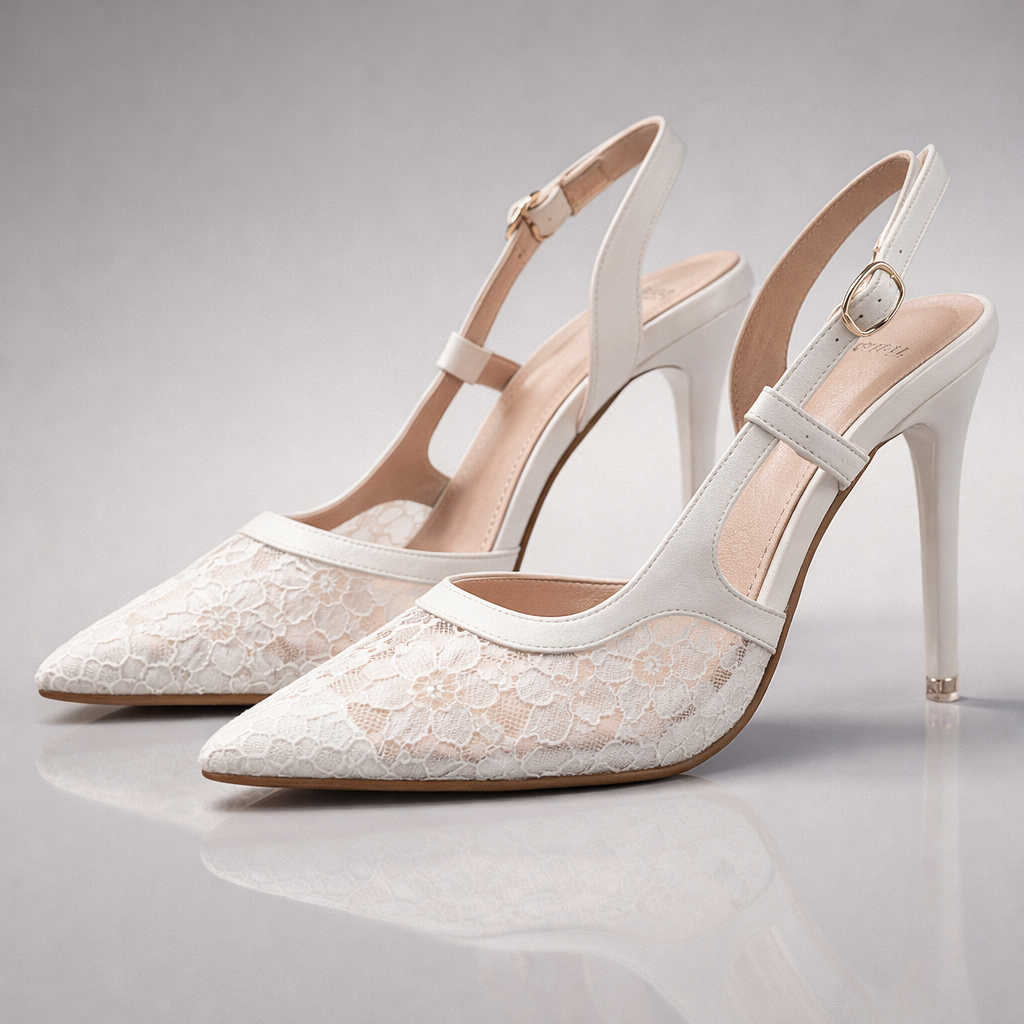 Seren | Lace Slingback Stiletto Heels