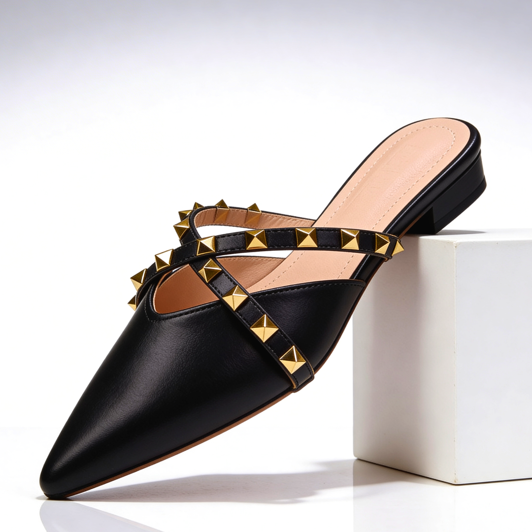 Rivara | Studded Pointed-Toe Mules