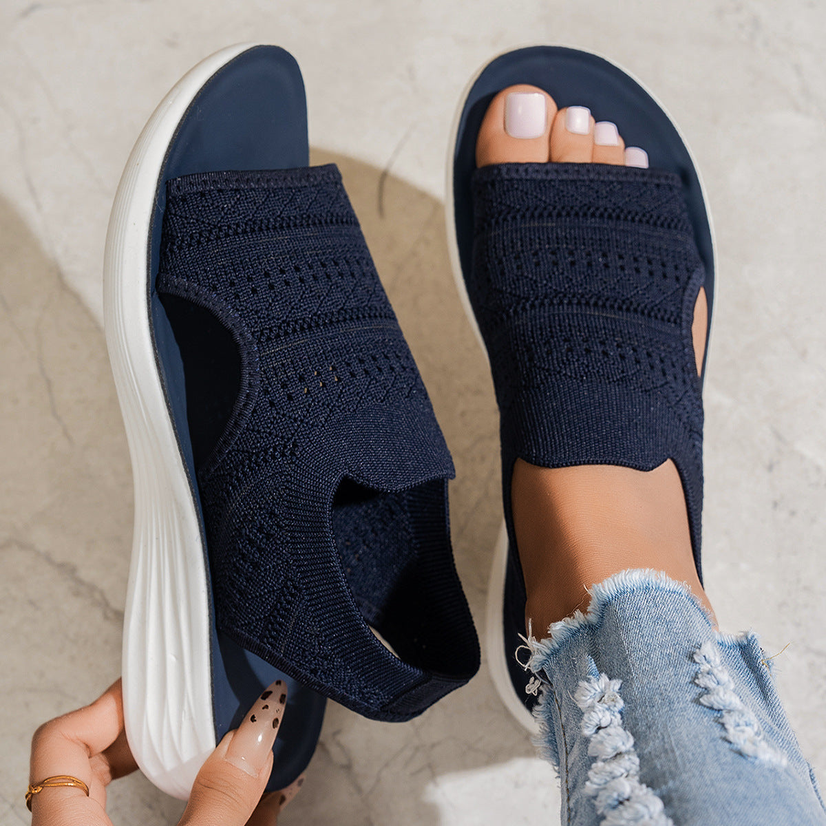 Faye | Knit Platform Sandals
