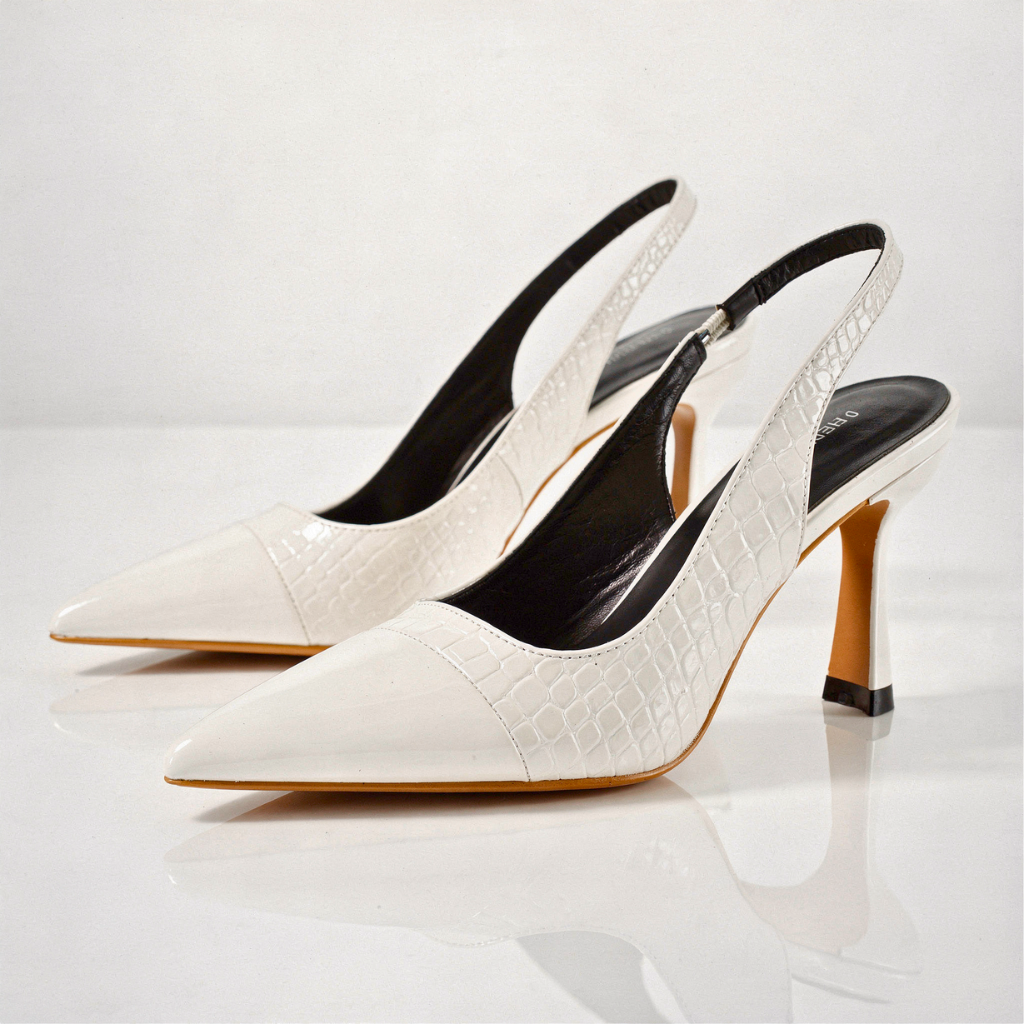 Valora | Croc-Embossed Slingback Heels