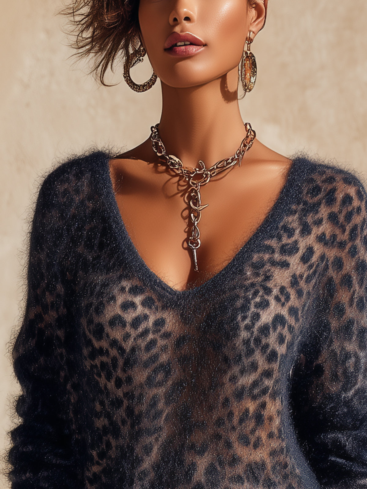 Savannah | Leopard V-Neck Knit