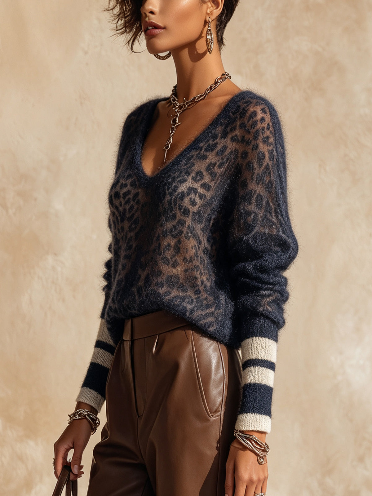 Savannah | Leopard V-Neck Knit