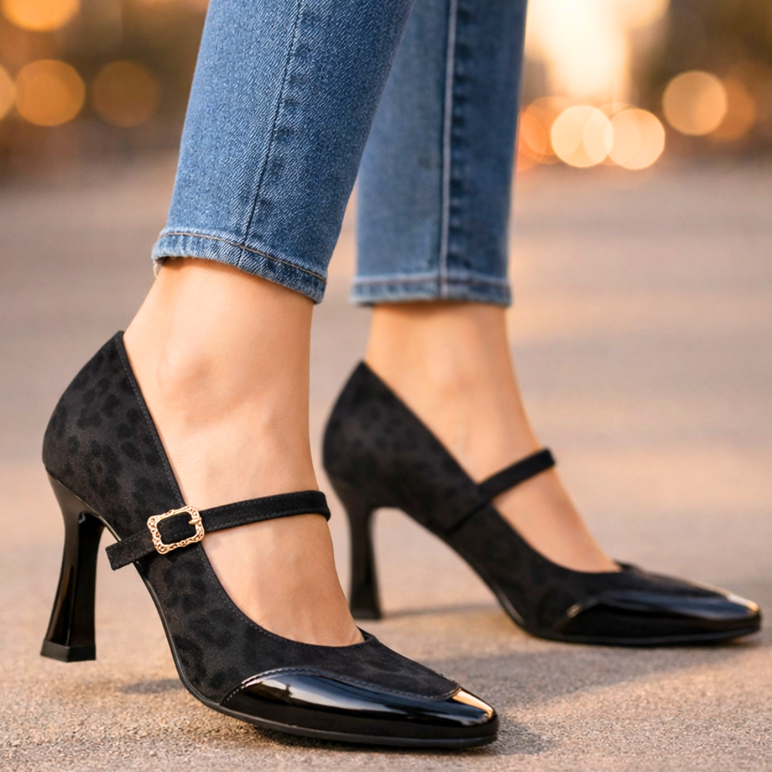 Monroe | Leopard Print Mary Jane Heels