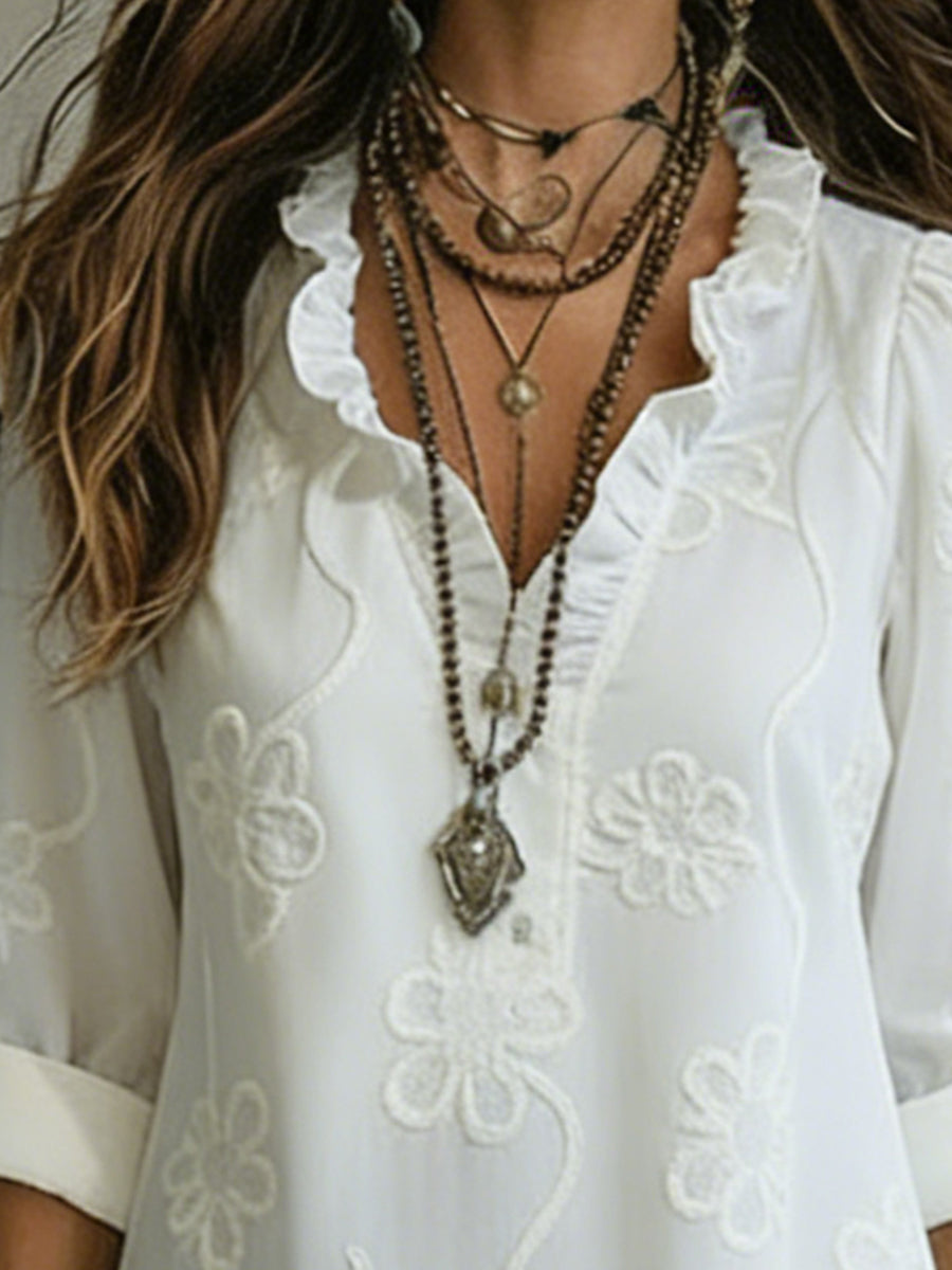 Blanche | Embroidered Maxi Dress