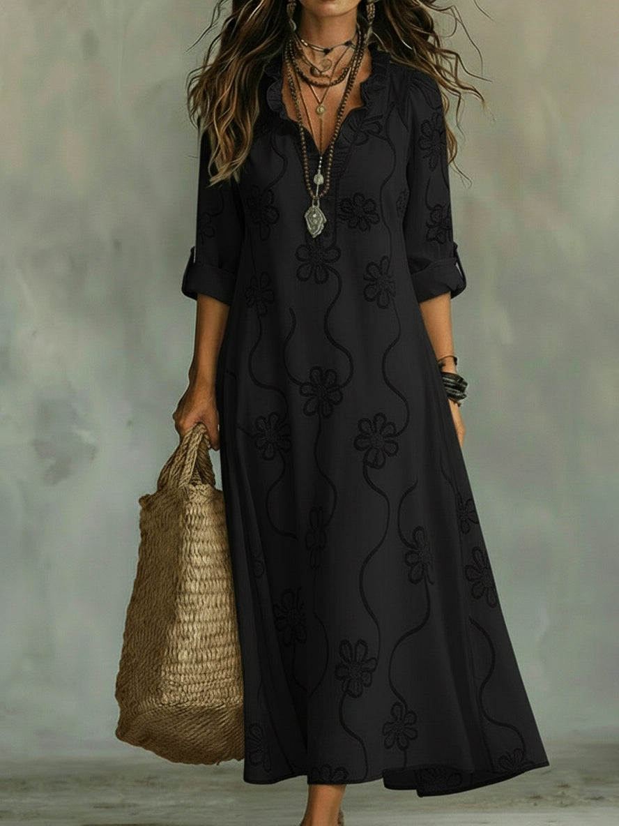 Blanche | Embroidered Maxi Dress