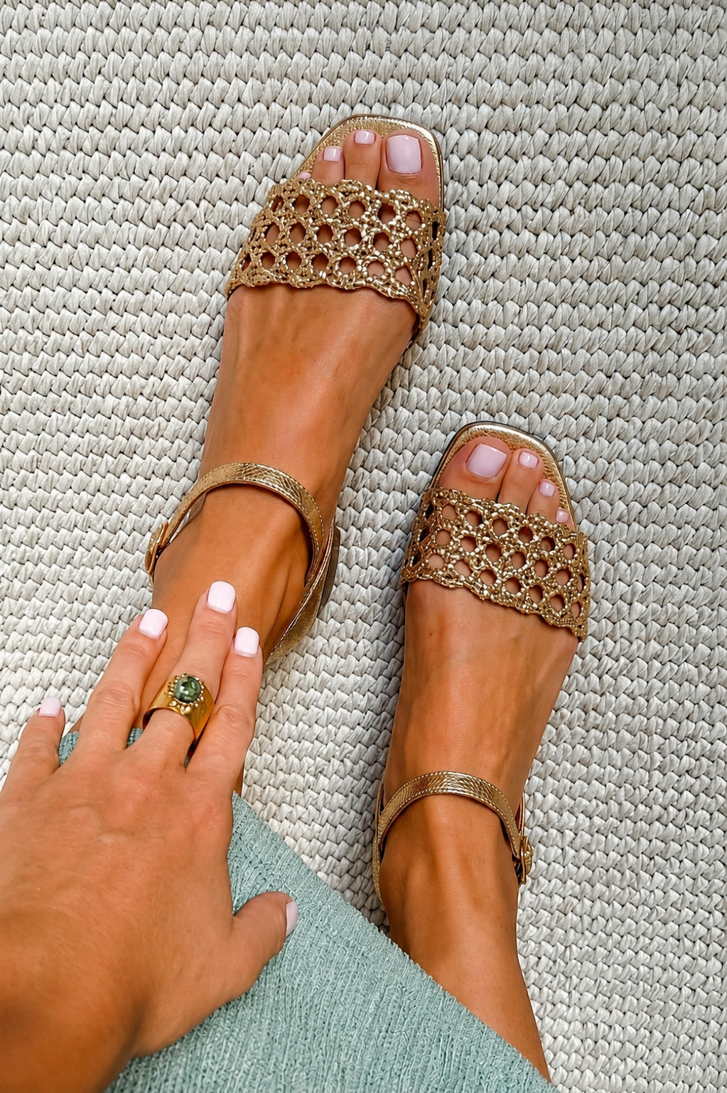 Luminosa | Woven Ankle Strap Sandals