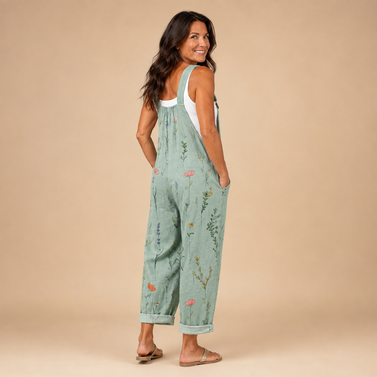 Mabel | Floral  Dungarees