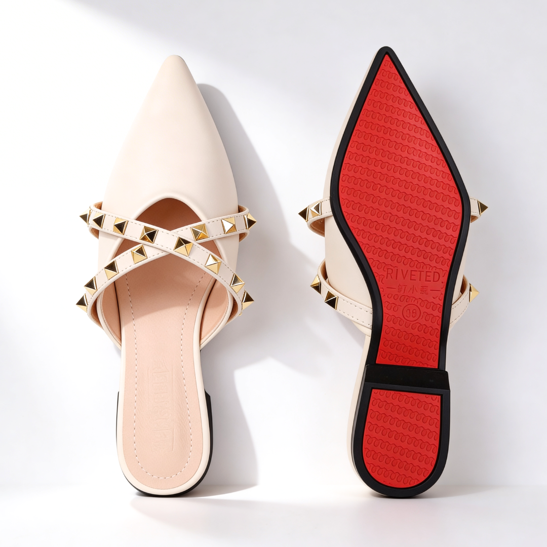 Rivara | Studded Pointed-Toe Mules