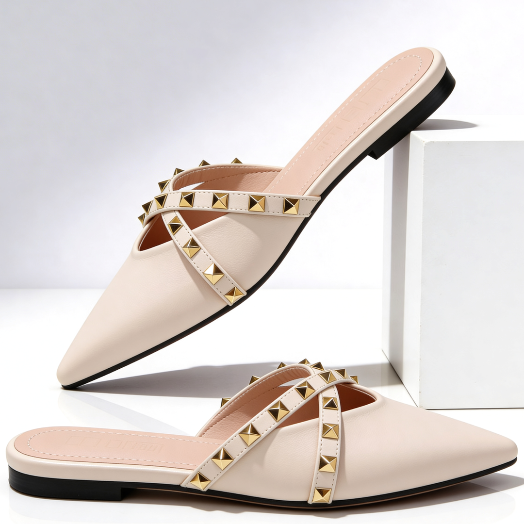 Rivara | Studded Pointed-Toe Mules