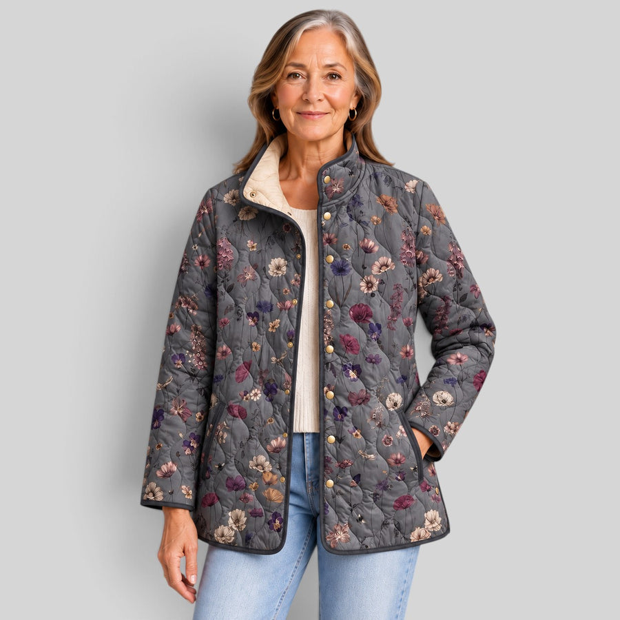 Niva | Vintage Floral Print Quilted Jacket