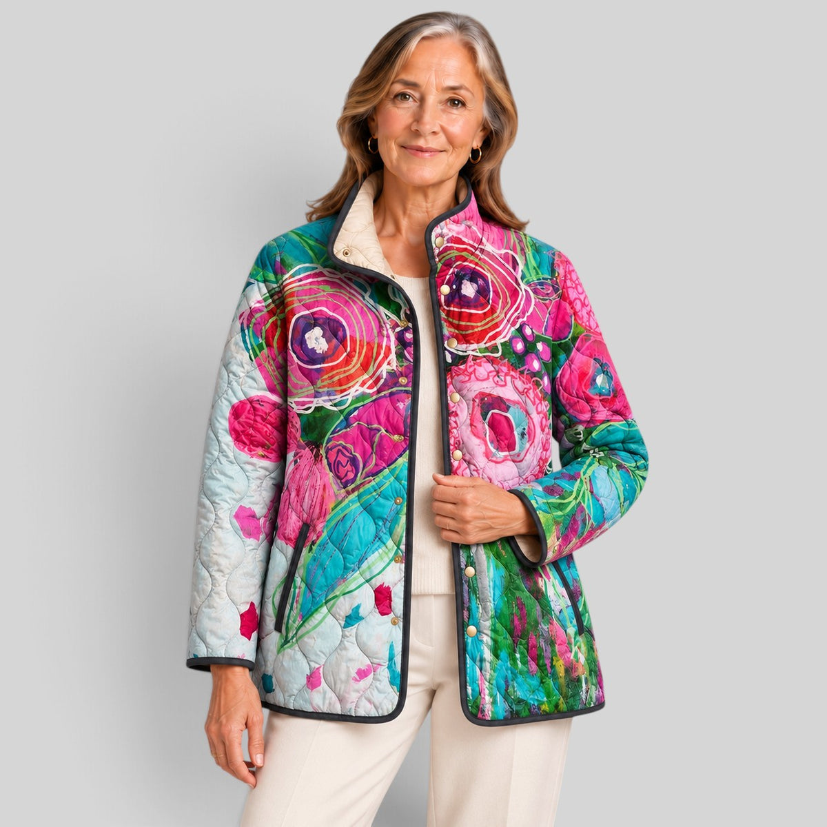Arianne | Elegant Floral Patterned Jacket