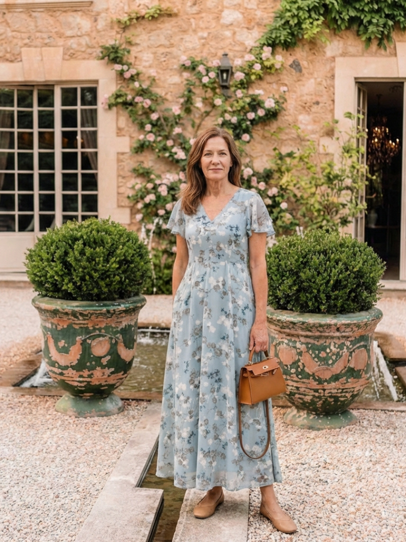 Jasmin | Floral Ruffle Sleeve Maxi Dress