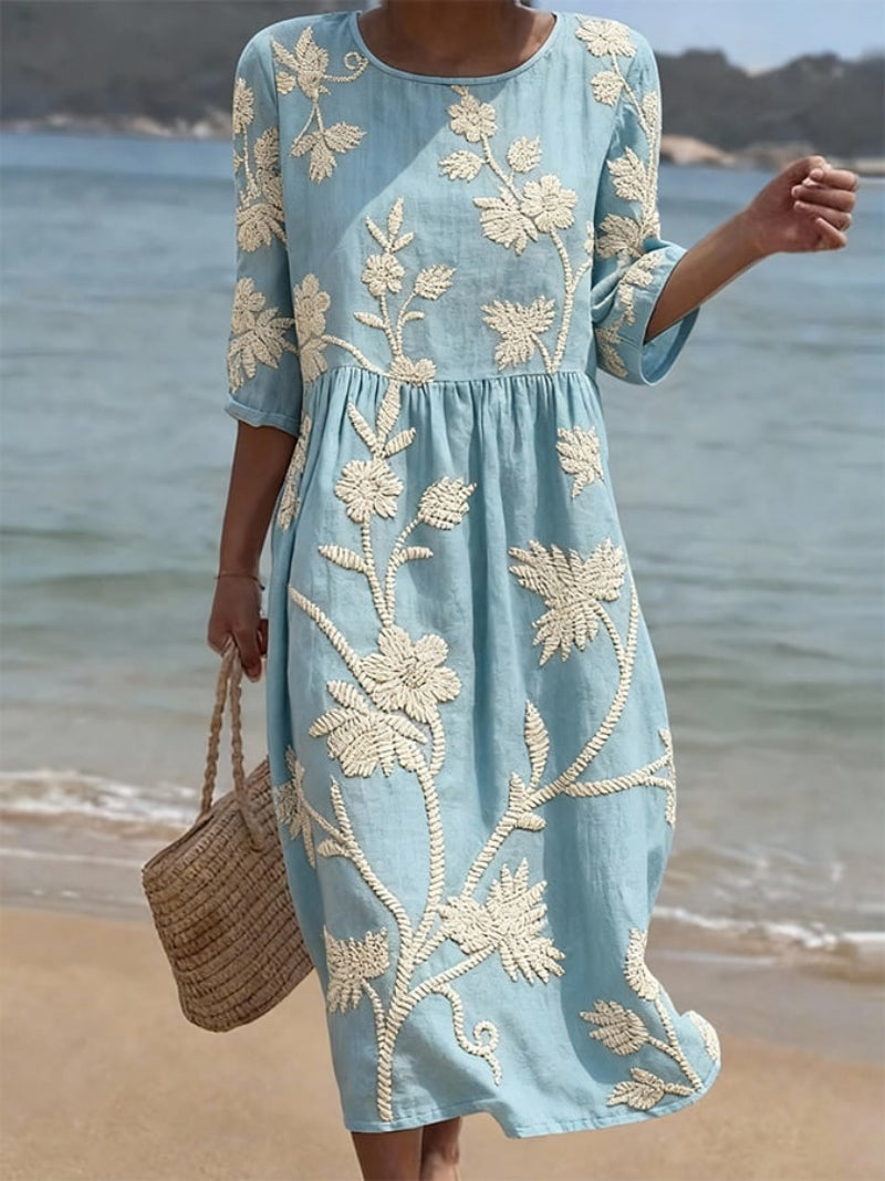 Livia | Embroidered Midi Dress