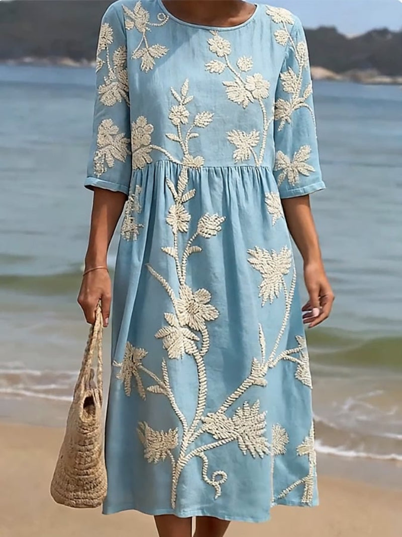 Livia | Embroidered Midi Dress