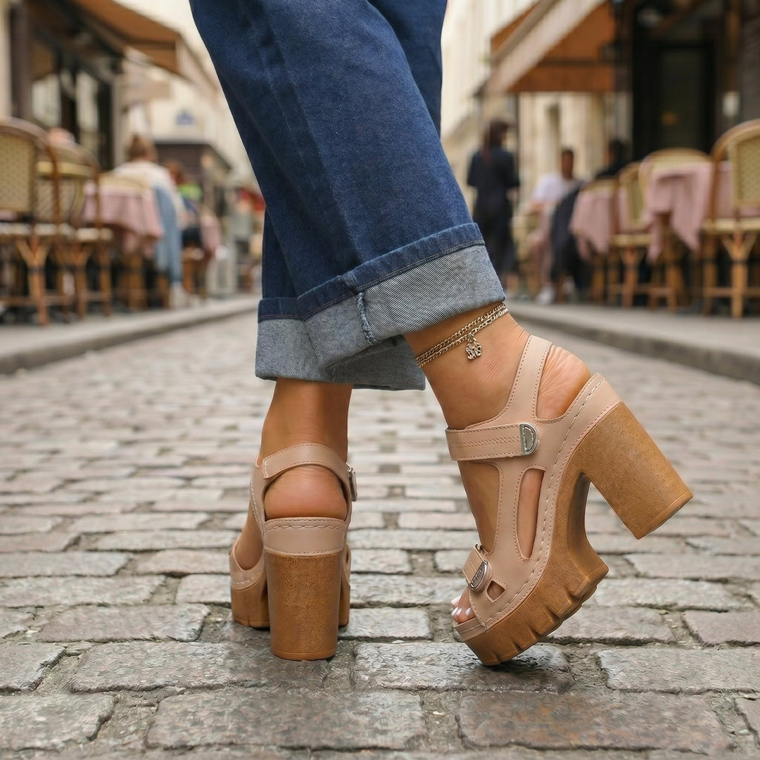 Velora | Chunky Platform Block Heel Sandals