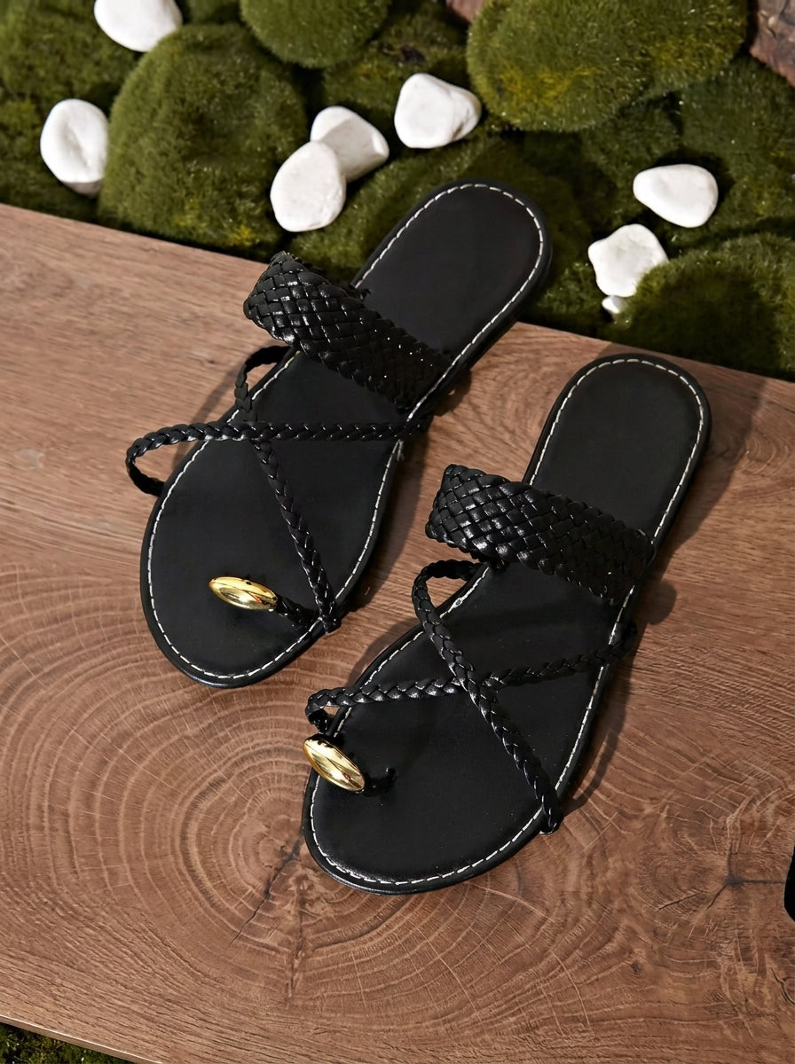 Venus | Cross-Strap Flat Sandals