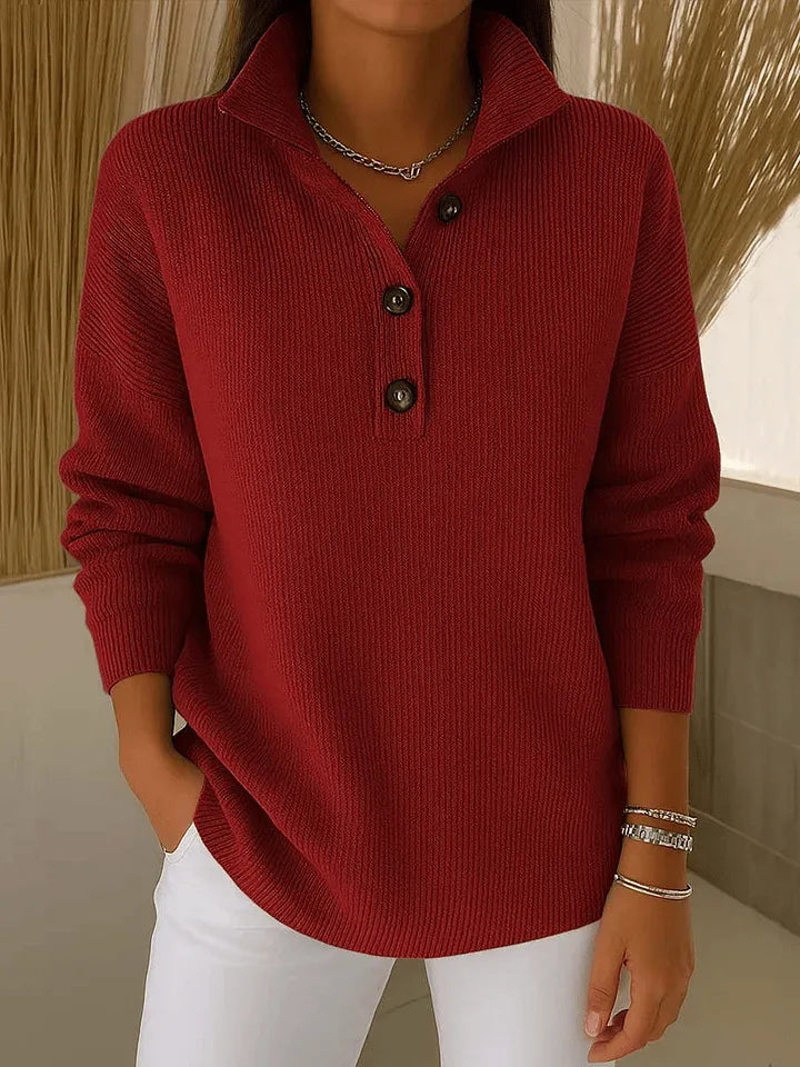 V-Neck Polo Jumper for Women