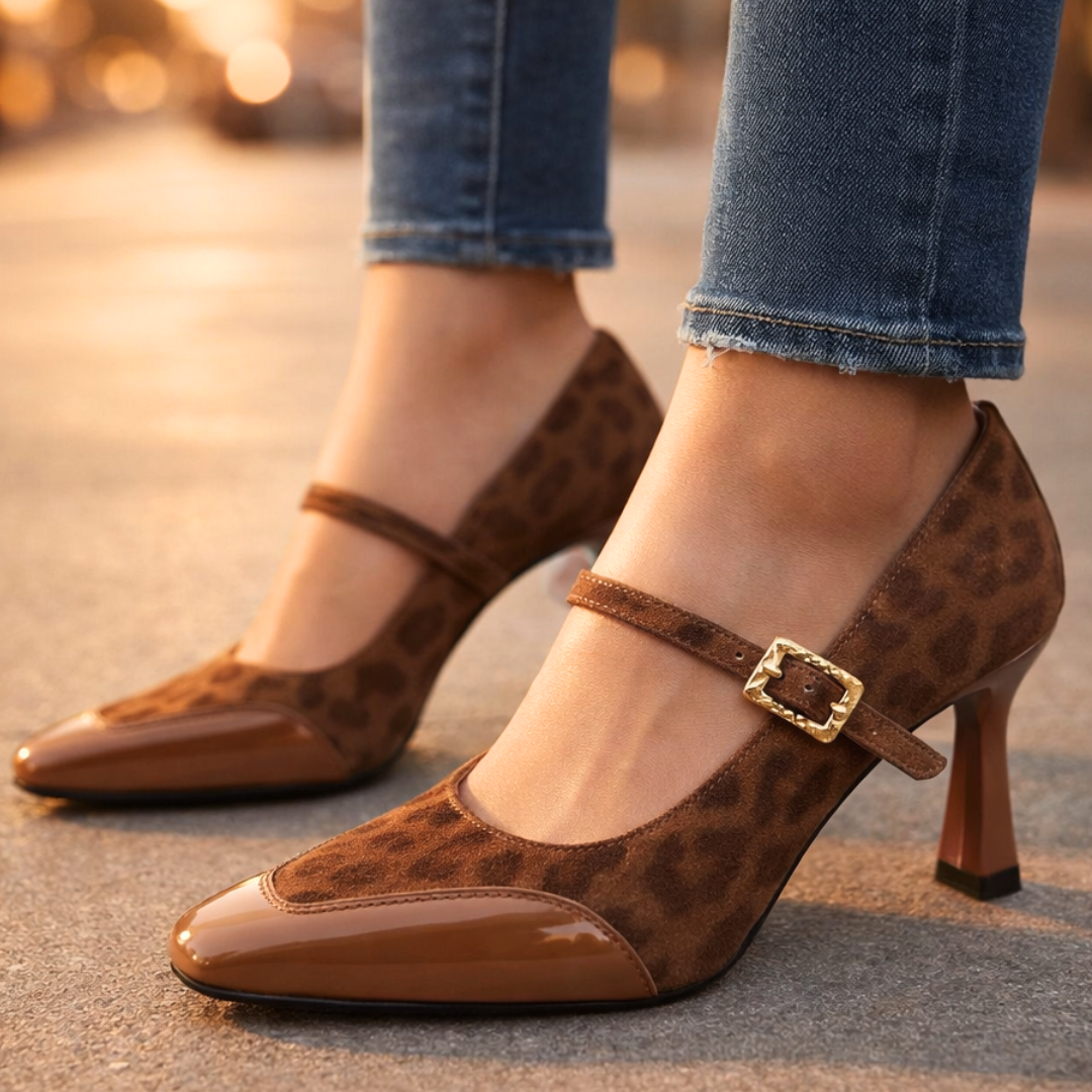 Monroe | Leopard Print Mary Jane Heels