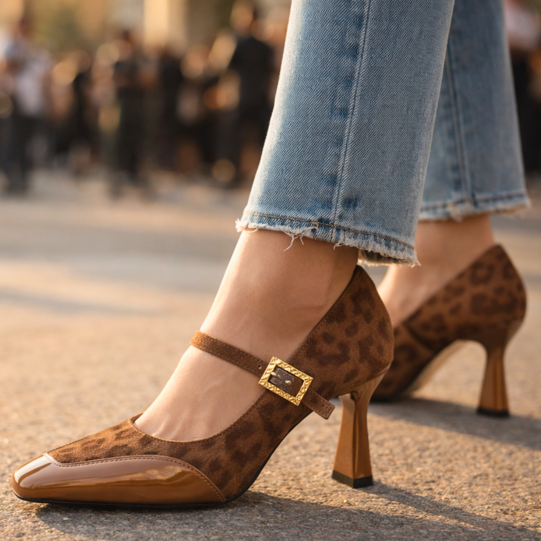 Monroe | Leopard Print Mary Jane Heels