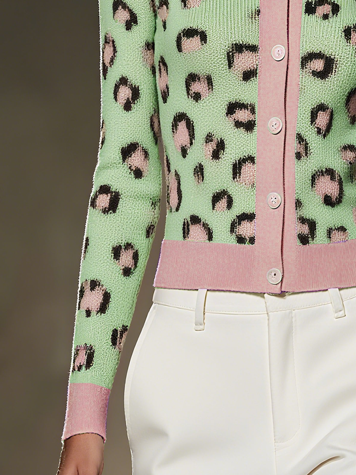 Savannah | Leopard Trim Cardigan
