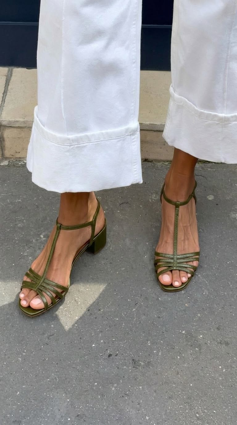 Elisetta | Metallic T-Strap Sandals