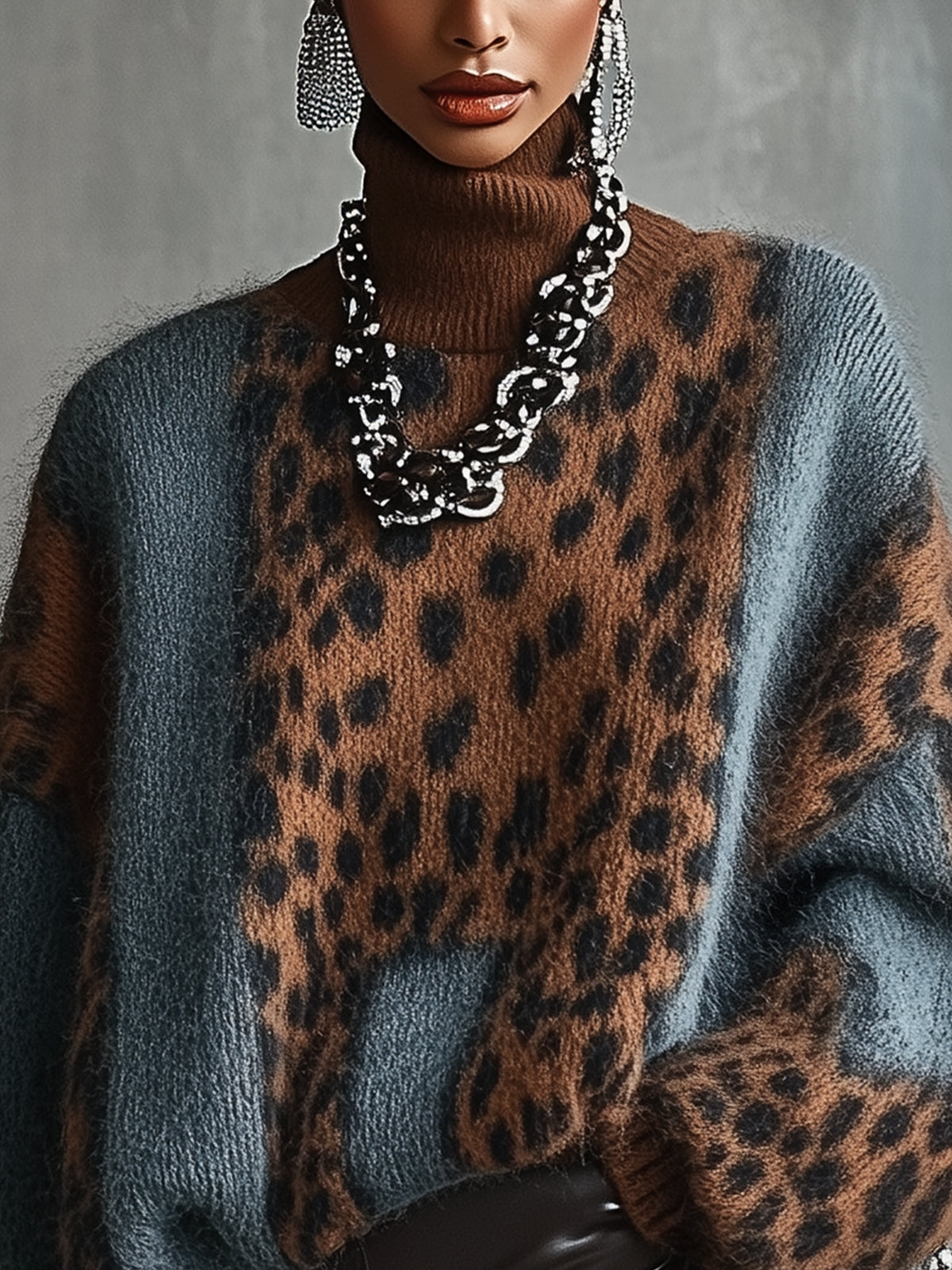 Savannah | Leopard Turtleneck Knit