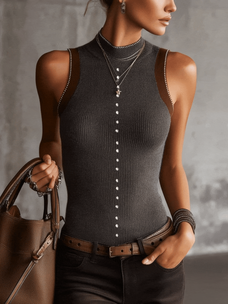 Elise | Pearl Button Knit Top