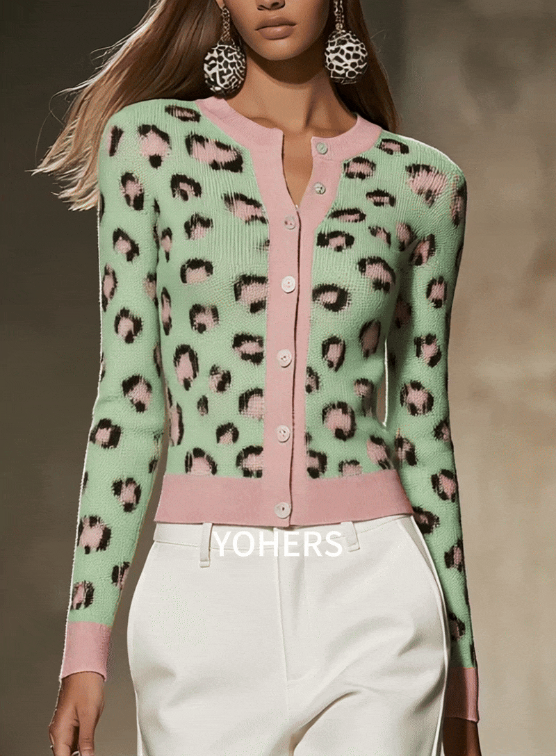 Savannah | Leopard Trim Cardigan