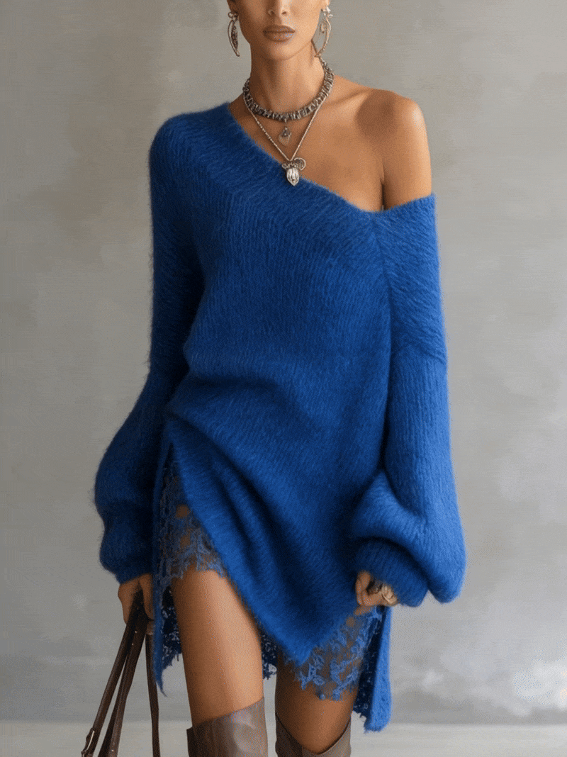 Elodie | Off-Shoulder Mohair Mini Dress