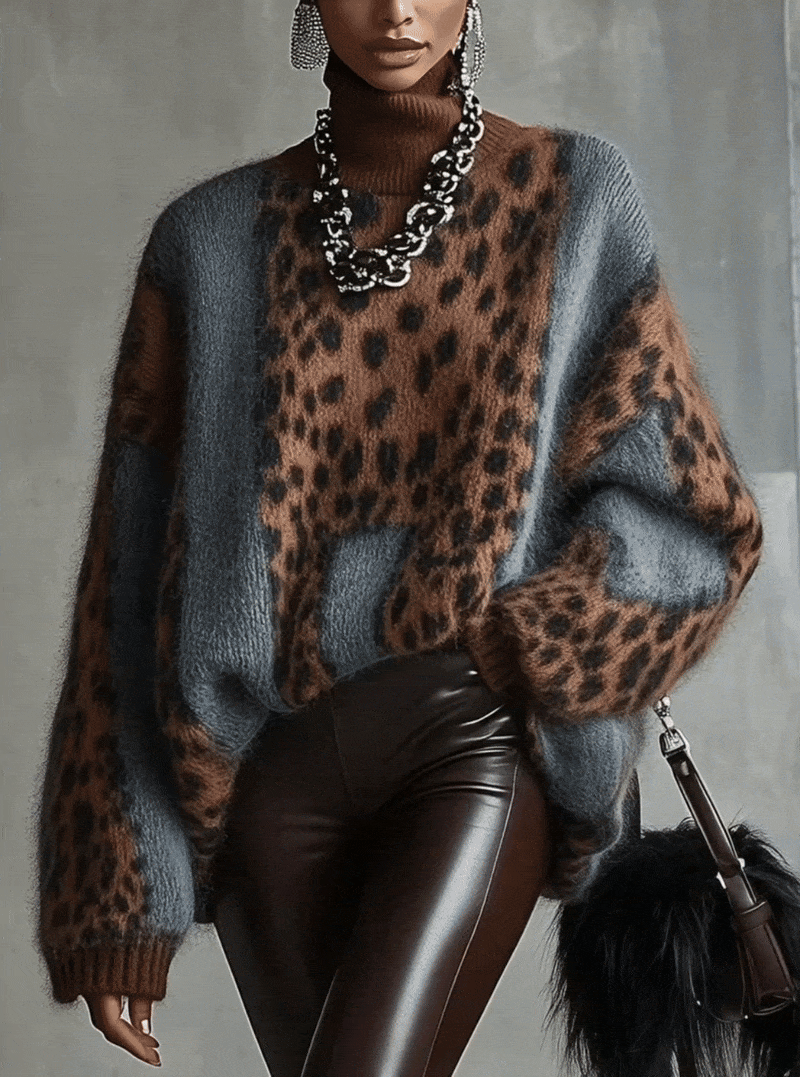 Savannah | Leopard Turtleneck Knit