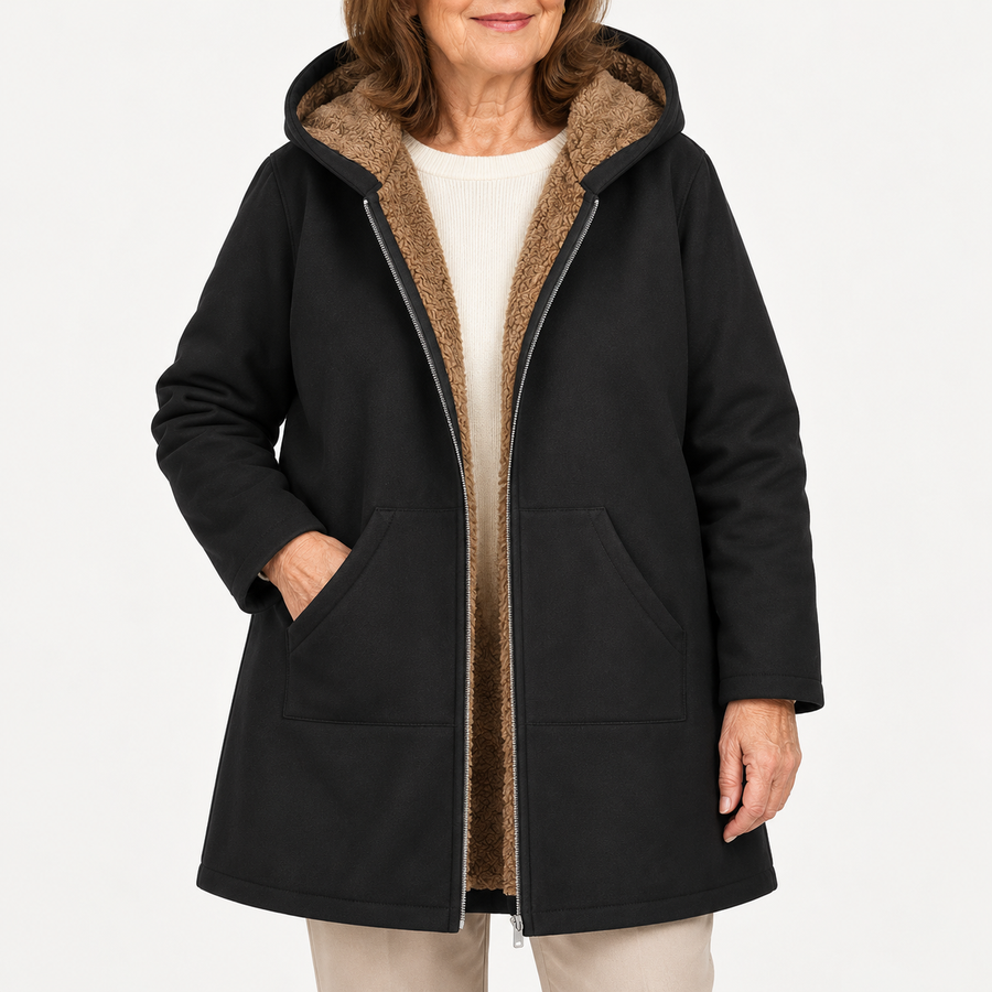 Lyra | Cozy Sherpa-Lined Hooded Coat