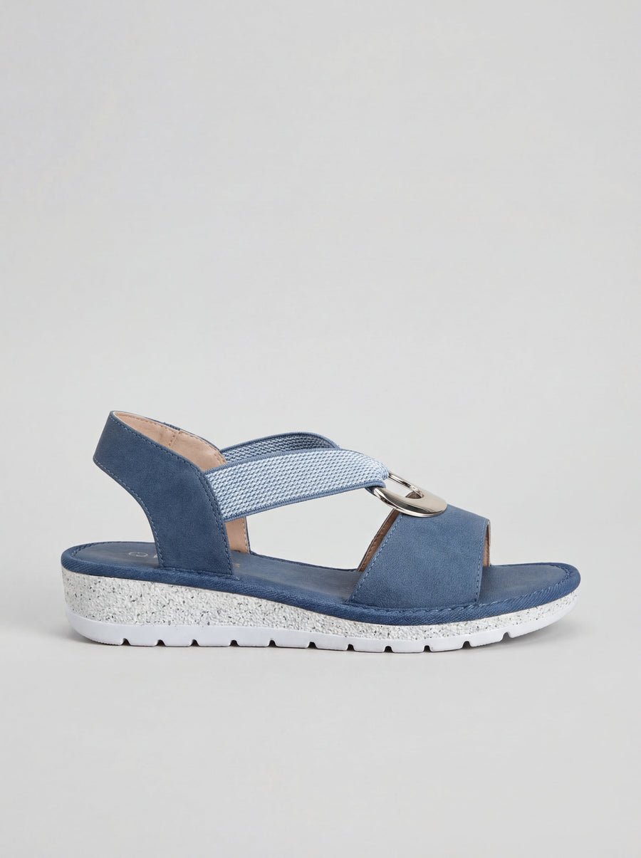 Luna | Gold Trim Flatform Sandals