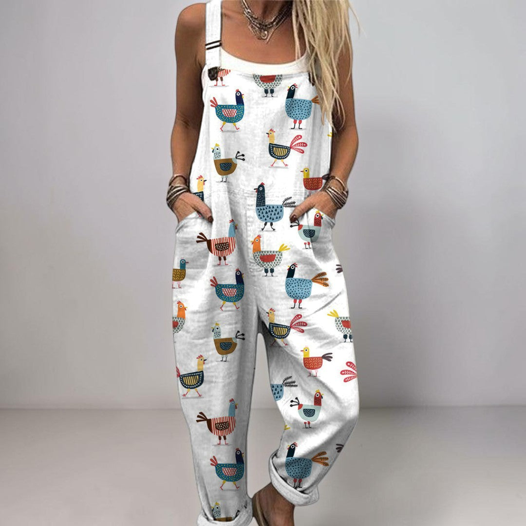 Comfortable Printed Dungarees 1